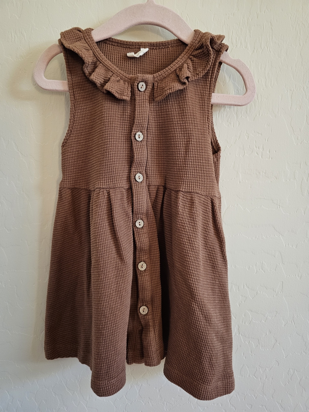 Quincy Mae Waffle Collar Tank Dress 2-3Y